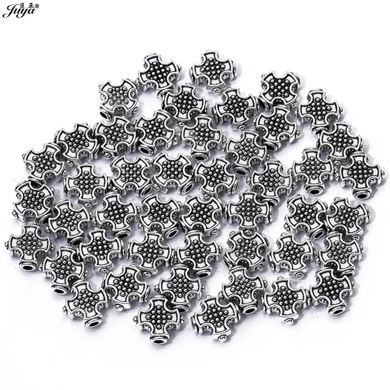 

Various Loose Cross Beads Ball Spacers Beads For Jewelry Making Findings DIY Needlework Beaded Bracelets Accessories