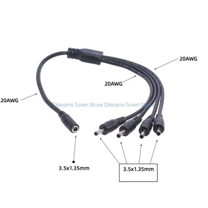 HX6A 충전 코드 와이어 1인치 4아웃/1인치 2아웃 3.5mmx1.35mm 커넥터 연장 라인