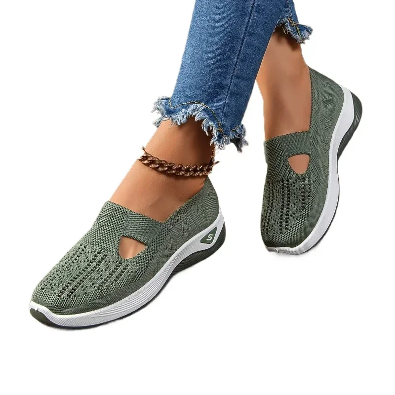 Women Mesh Vulcanize Shoes Breathable Sneakers Slip on Light Outdoor Walking Casual Shoes