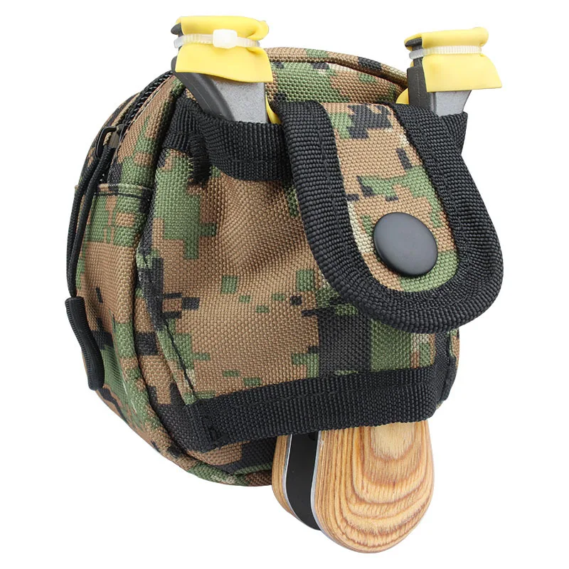 

Tactical Camouflage Outdoor Slingshot Bag Portable Wear-resistant Marble Bag Bow Food All-in-One Bag Waist Hanging