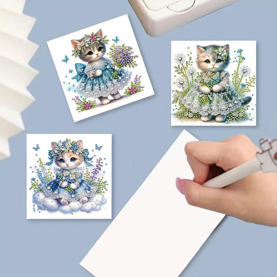 6Pcs DIY 5D Rhinestone Greeting Cards Set
