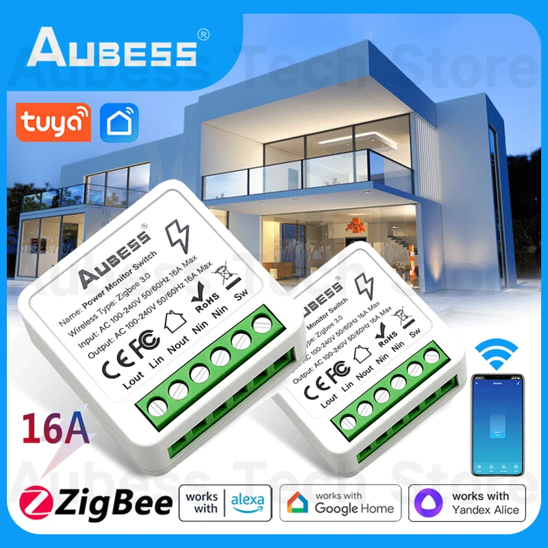Mini interrupteur intelligent Tuya Zigbee, contrôle bidirectionnel, 16A