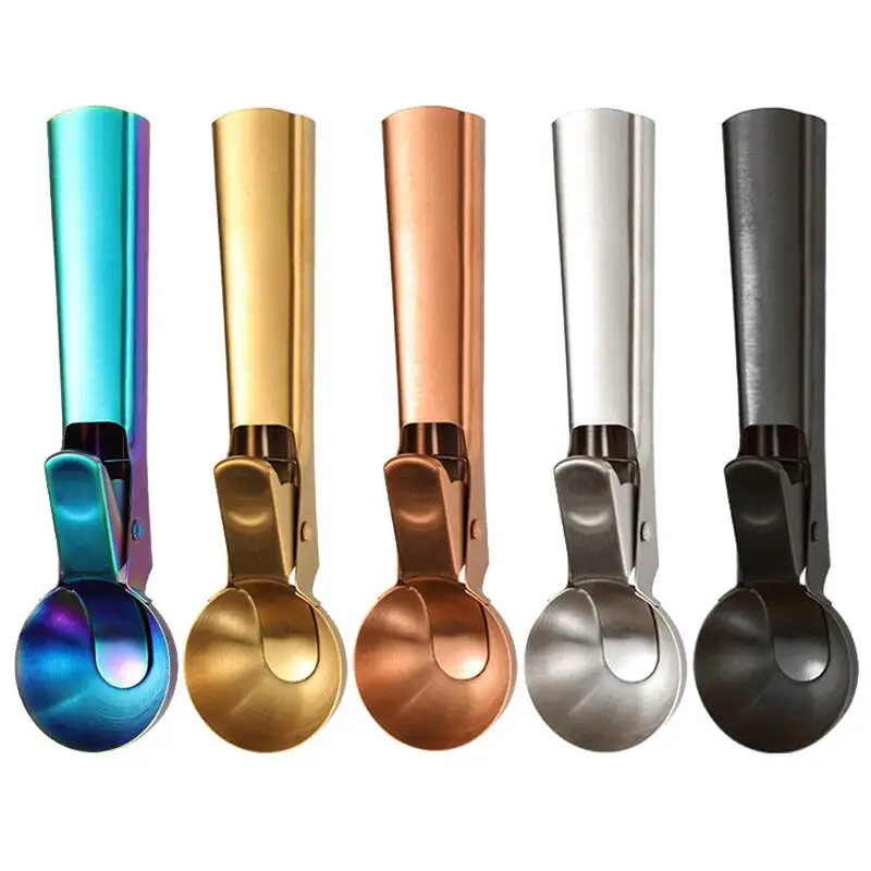 Stainless Steel Solid Ice Cream Scoop Easy To Use And Clean Trigger Frostproof Handle Frozen Yogurt Ice Cream Dessert Store