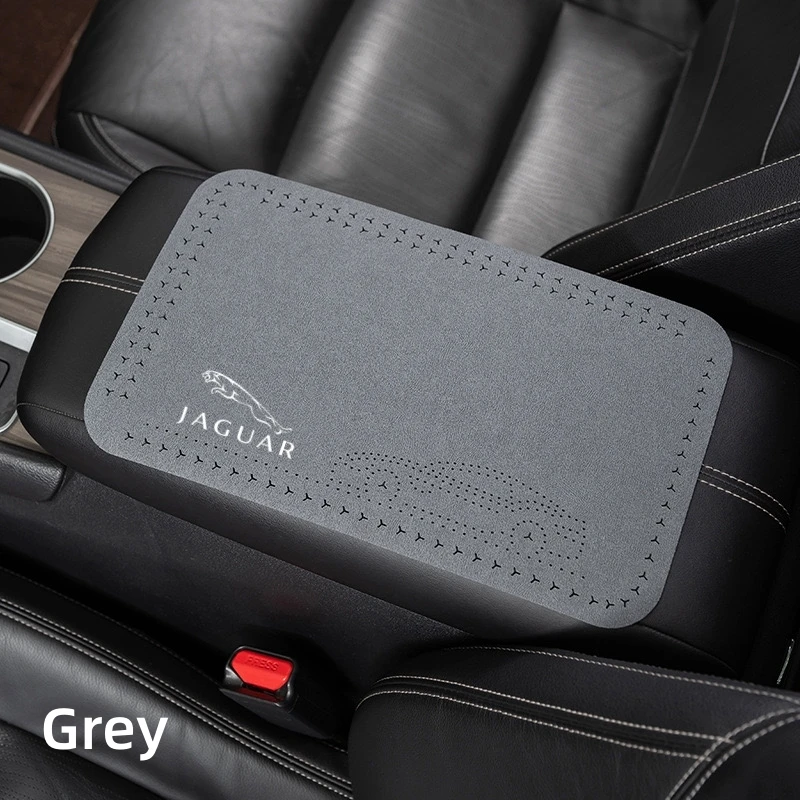 Suede Leather Car Central Armrest Mat Console Arm Rest Seat Mat Jaguar XE XF XJ F-Type F-Pace XKR XEL XFL XK XJL XJ6 XJS XFR