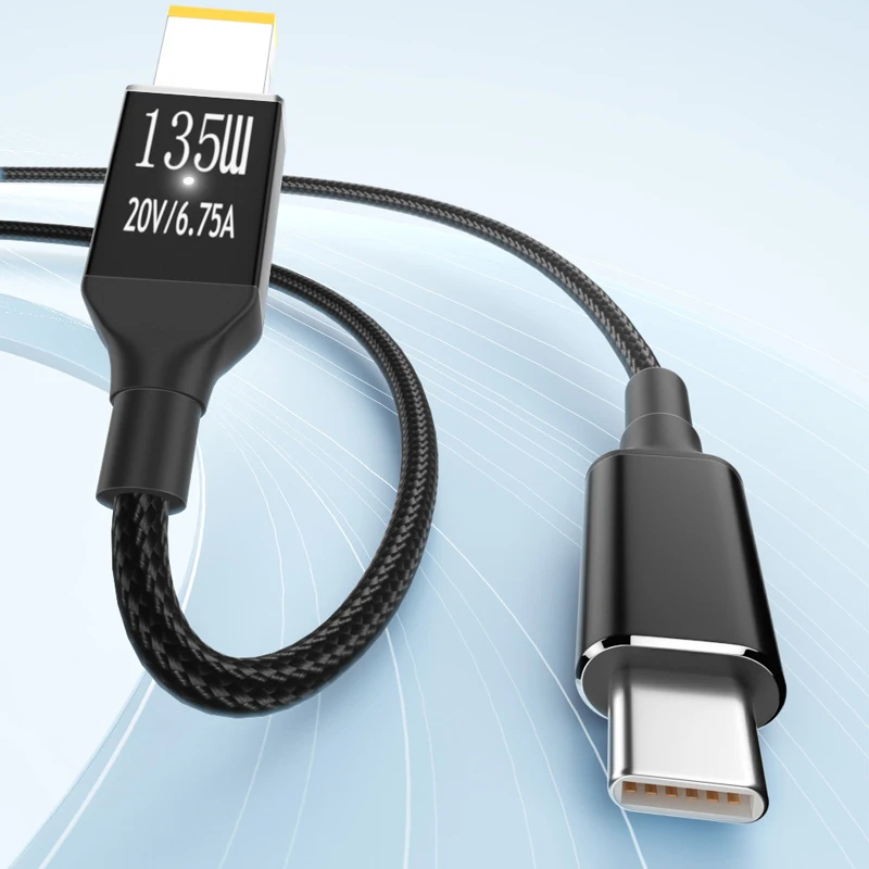PD 135W 100W 65W 20V/6.75A/5A/3.25A USB C TO Square 11x4.5mm Charger Power Cable Adapter For Lenovo Laptop ThinkPad Legion Y9000
