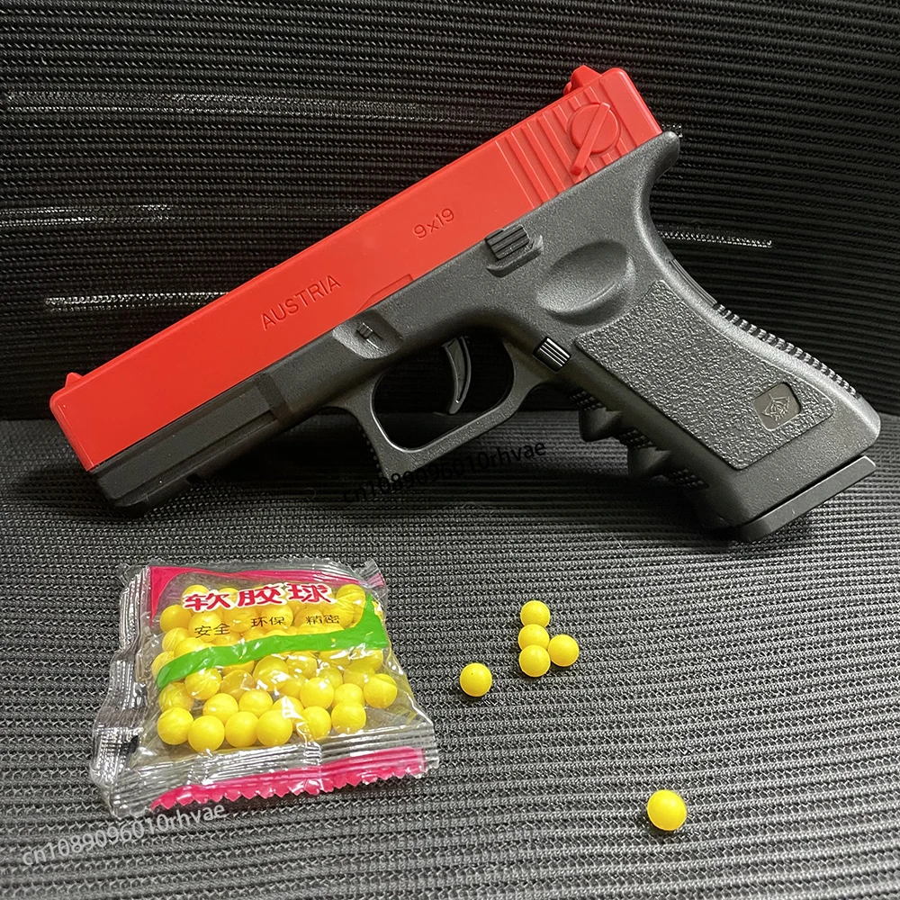 Soft bullet toy gun soft bullet airsoft pistol manual G17 toy gun lower magazine with laser outdoor sports CS game weapon for children adults gift