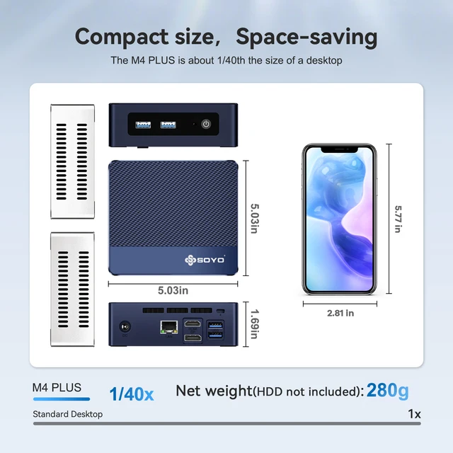 SOYO M4 PLUS ミニ PC インテル Twin Lake N150 CPU 最大 3.6GHz