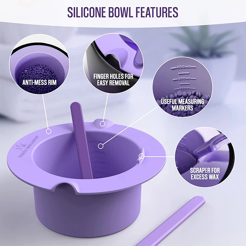 Wax Warmer Thickening Heat-resistant Silicone Bowls Hair Removal Wax Replacement Pot Bowls Hair Removal Reusable Waxing Pot Bowl 4