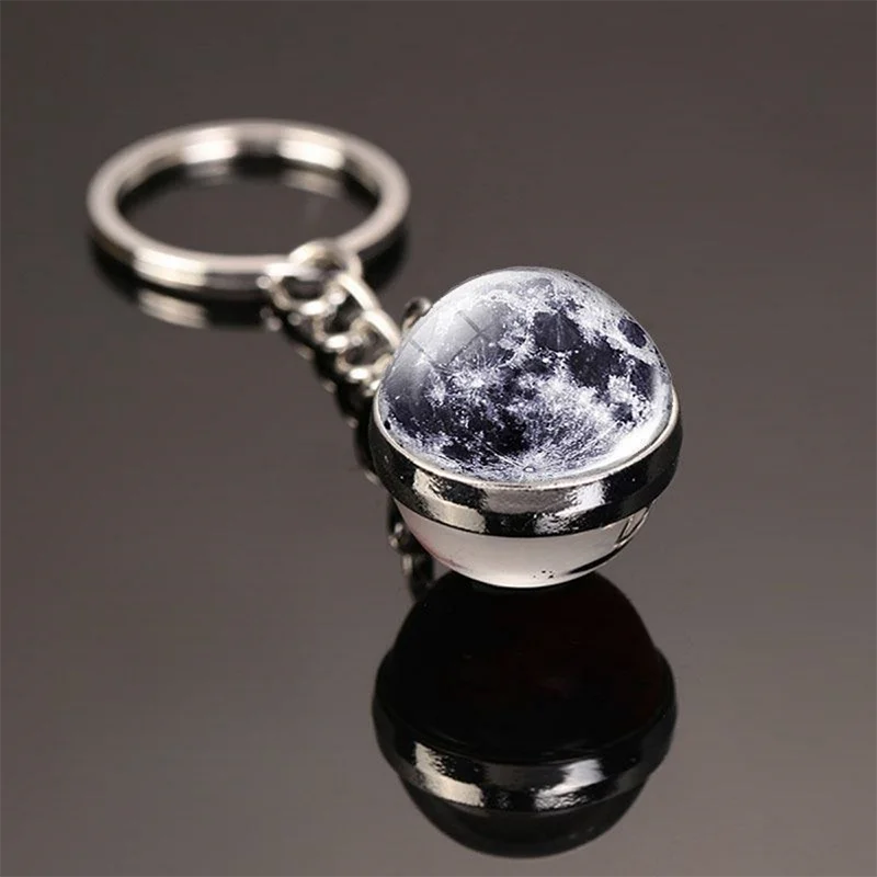 Metal Solar System Keychain Pendant Galaxy Keyring