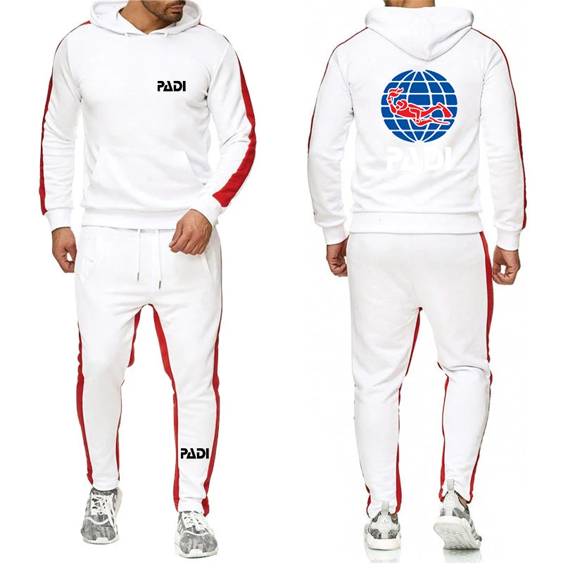 2023 scuba driver Padi men's new spring and autumn hooded sweatpants suit Harajuku jacket sports comfortable and casual solid co