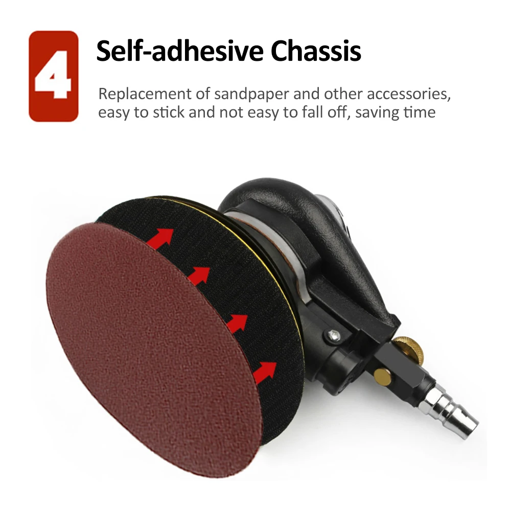 Pneumatic Orbital Sander 5" 6" Car Polisher Polishing Sanding Machine Grinding Waxing Tools Air Random Orbital Sander