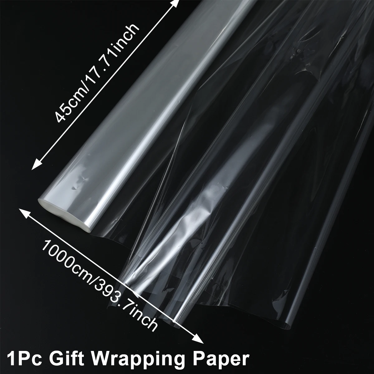 thumbnail image 1 of 1 pieza de papel de embalaje de plástico transparente para envolver regalos, paquete de papel para decoraciones de bodas, cumpleaños, suministros para baby shower para niños, 1 of 5
