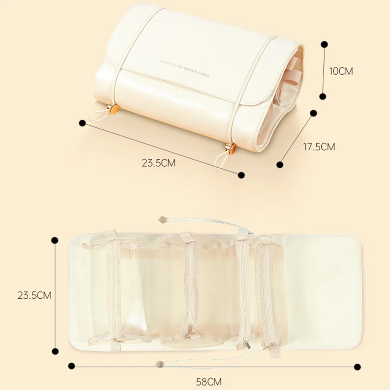 Portable Cosmetic Bags for Women Travel Pouch Waterproof Toiletries Beauty Organizer Ladies Bathroom Makeup Case Storage Bag