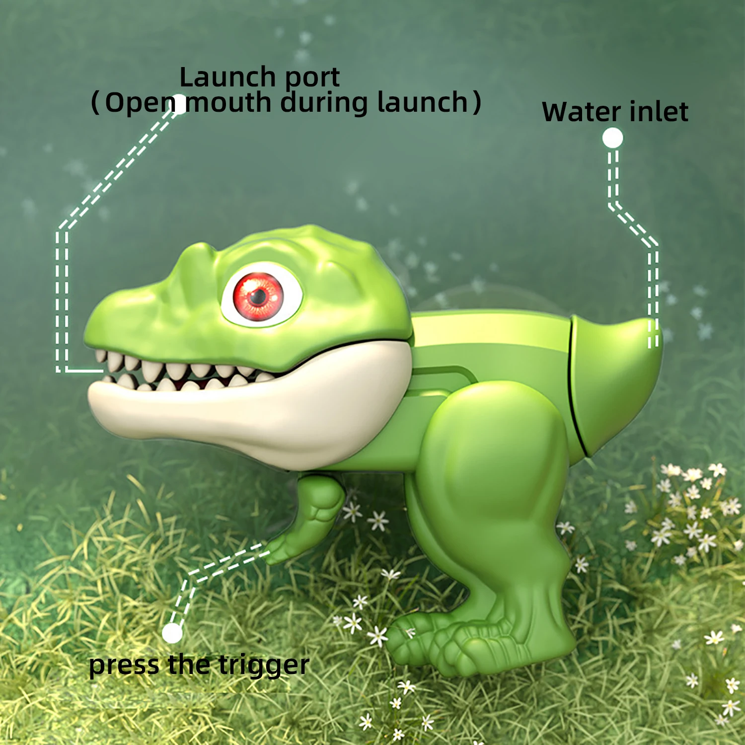 Children's Dinosaur Water Gun Manual Continuous Play Water Toy Summer Outdoor Water Battle Indoor Bathroom 5