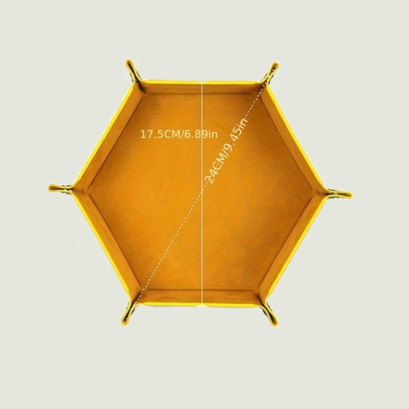 Dice Tray Hexagonal PU Miscellaneous Storage Box Color Box Board Game Accessories Leather Tower Dried Fruit
