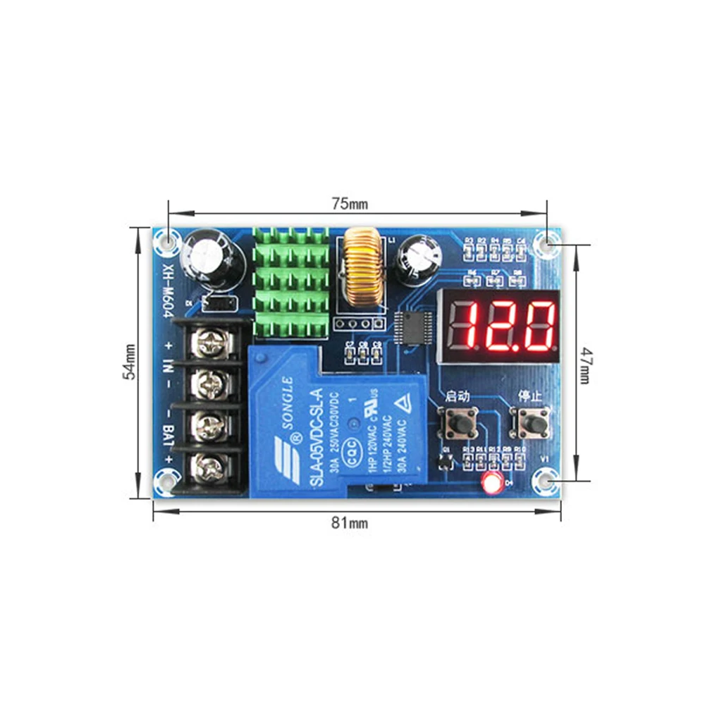 

XH-M604 Battery Charger Control Module DC 6-60V Storage Lithium Battery Charging Control Switch Overcharge Protection Board