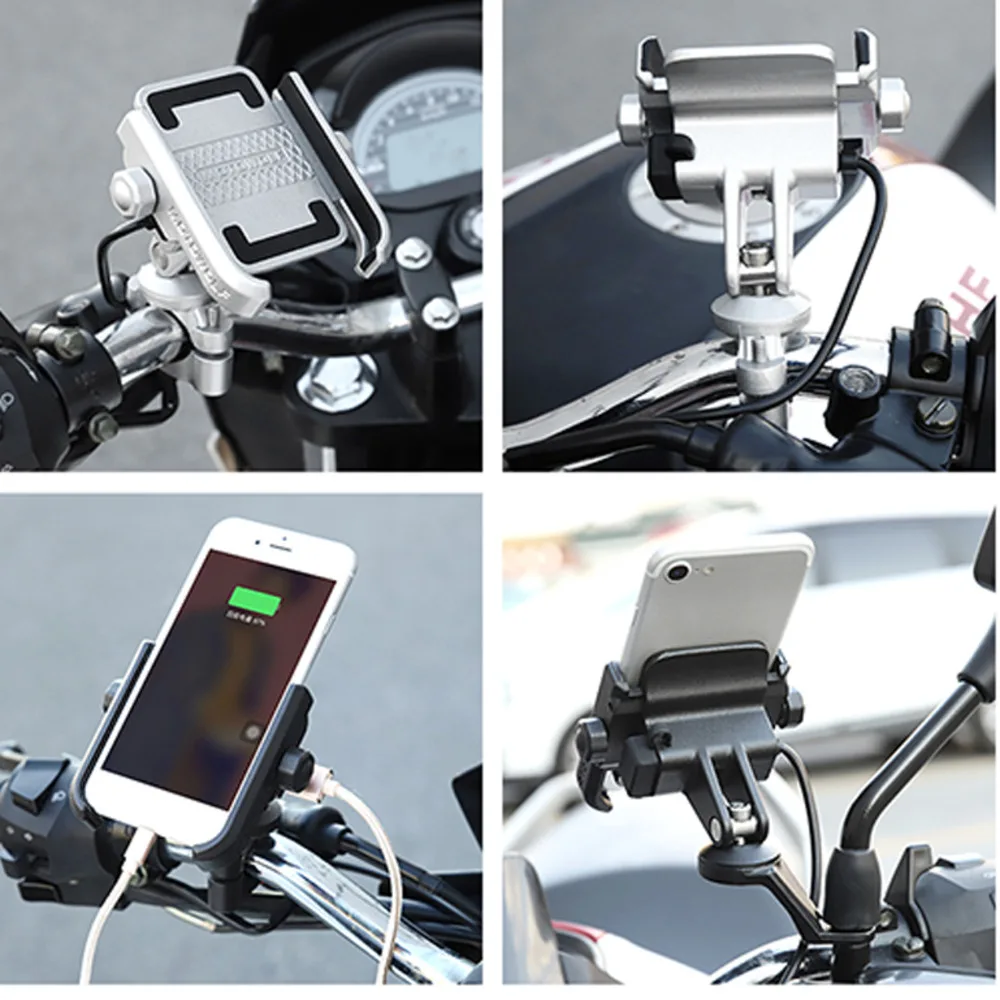 MOTOWOLF Motorcycle Cell Phone Holder Charger Support Telephone Stand for Honda SUZUKI YAMAHA KAWASAKI BMW KTM DUCATI