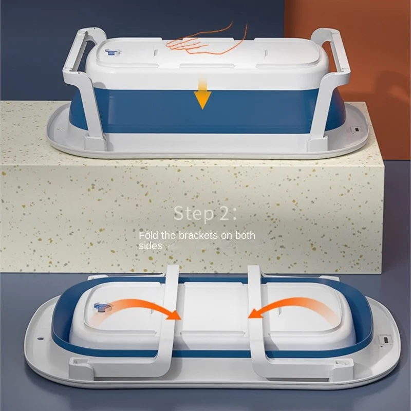 Baby Bath Tub Children's Folding Bathtub Household Portable Baby Bathtub Sitting and Lying Neonatal Large Bath Bucket Baby Bath Bucket Set