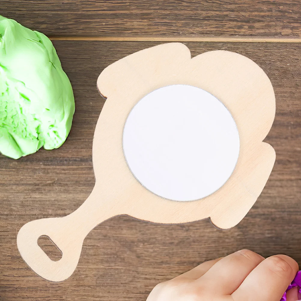 8PCS 돌고래 모양 나무 거울 DIY 공예 키트 어린이 휴대용 미니 거울 Paintable 장난감 거울 크리 에이 티브 프로젝트