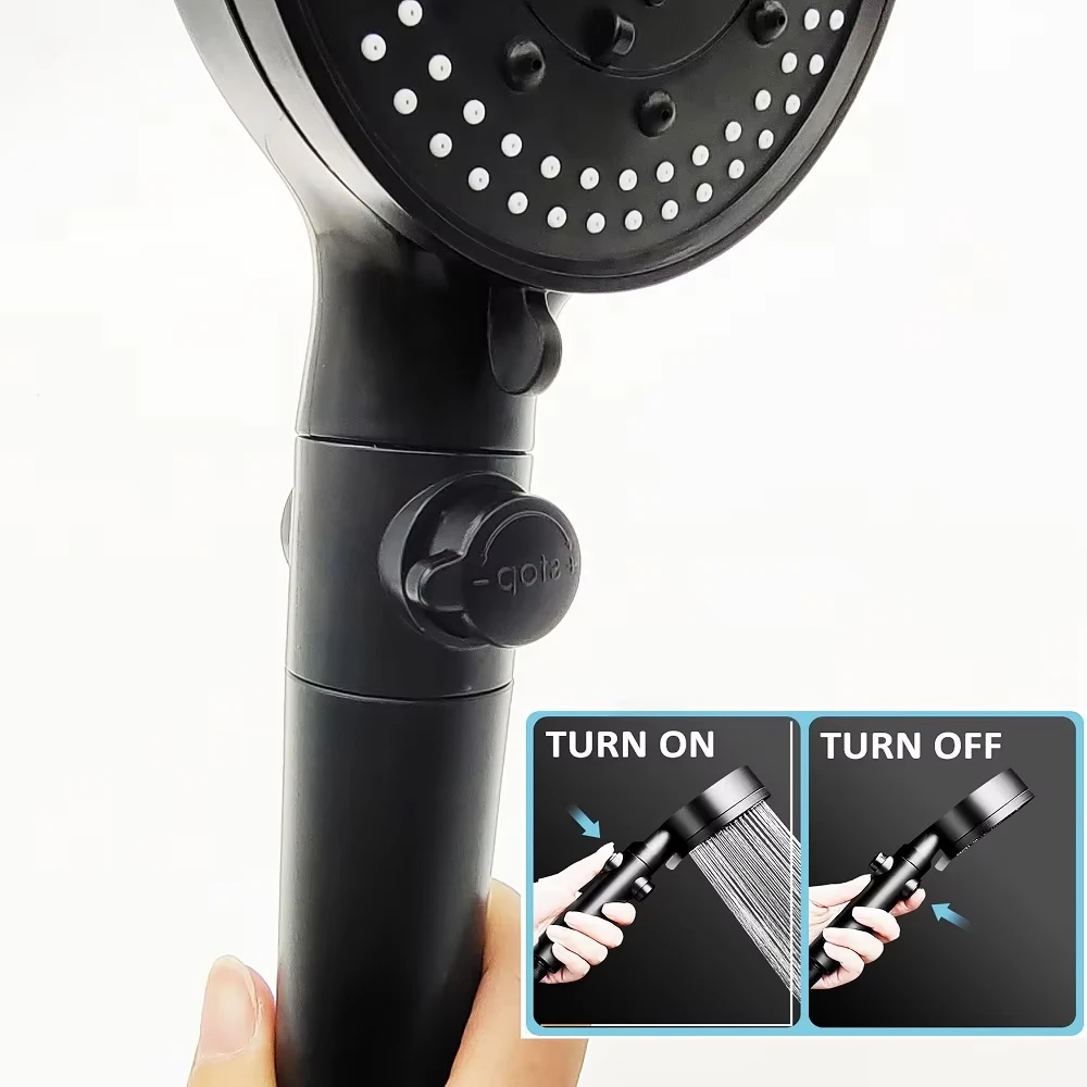 Shower Head 8 Mode Water Saving High Pressure With water stop switch Handheld Hangable Bathroom Accessories