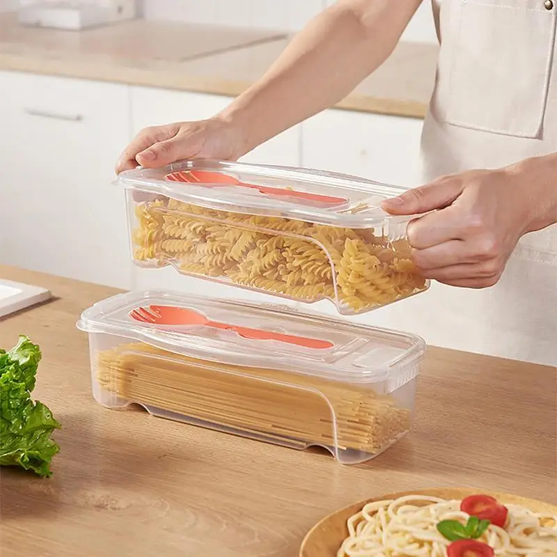 

Heat resistant Microwave Pasta Cooker Spaghetti Noodle Cooking Box Fruit Containers Clear Ramen Bowl with Lid kitchen supplies