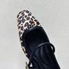 2024 New Fashion Women's Flat Shoes Round Toe Leopard Print Casual Shoes Ladies Breathable Slip-on Outdoor Soft Mary Jane Shoes 6