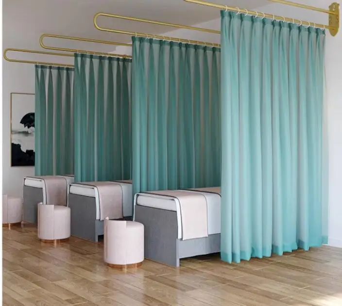 Iron art U-shaped beauty salon physiotherapy bed Beauty bed health center partition curtain curtain support fram