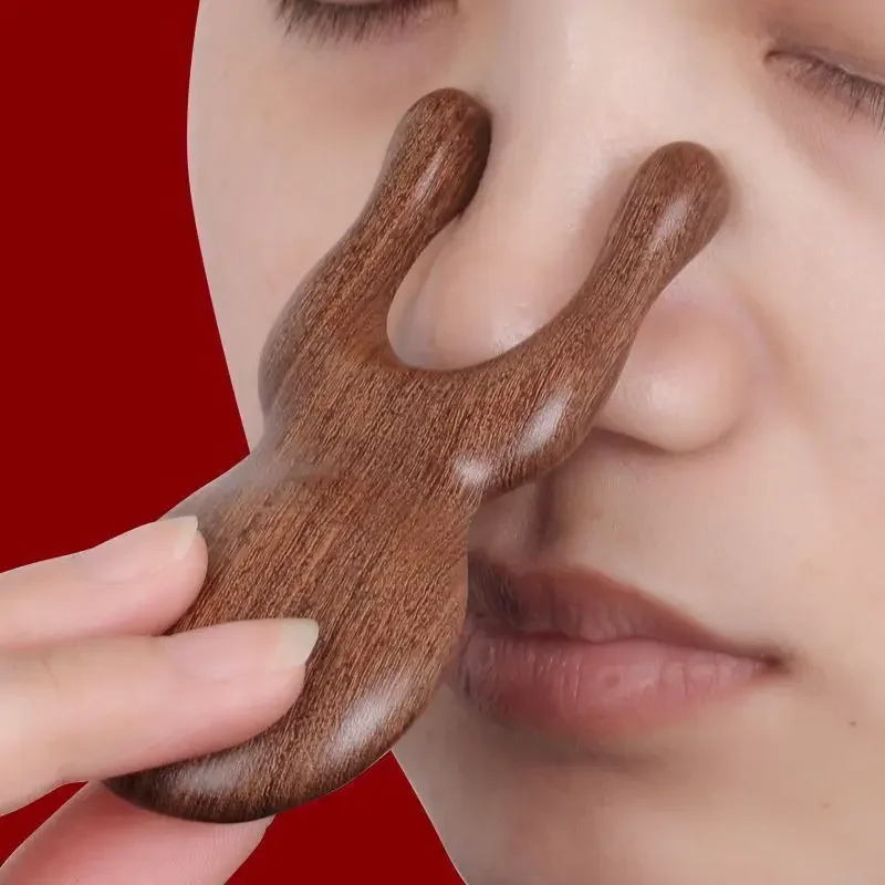 Natural Sandalwood Gua Sha Tool for Face Massage and Blood Circulation