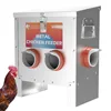 Automatic Chicken Feeder No Waste 25 Pounds Metal Poultry Feeder with Latch and Handle for Chickens Bantams Pheasants Poultry C