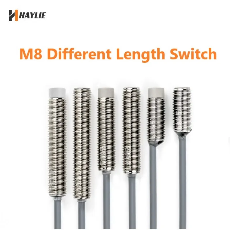 

M8 Inductive Proximity Sensor Switch DC 3 Wires NPN NO 12V - 30V with Diverse Length 1mm 2mm 3mm 4mm 6mm Detect Distance with CE