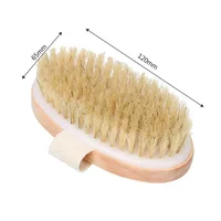 Wet Dry Skin Body Brush Natural Pig Bristles Dry Skin Exfoliating Body Massage Cleaning SPA Tool For Cellulite Lymphatic Drainag 2