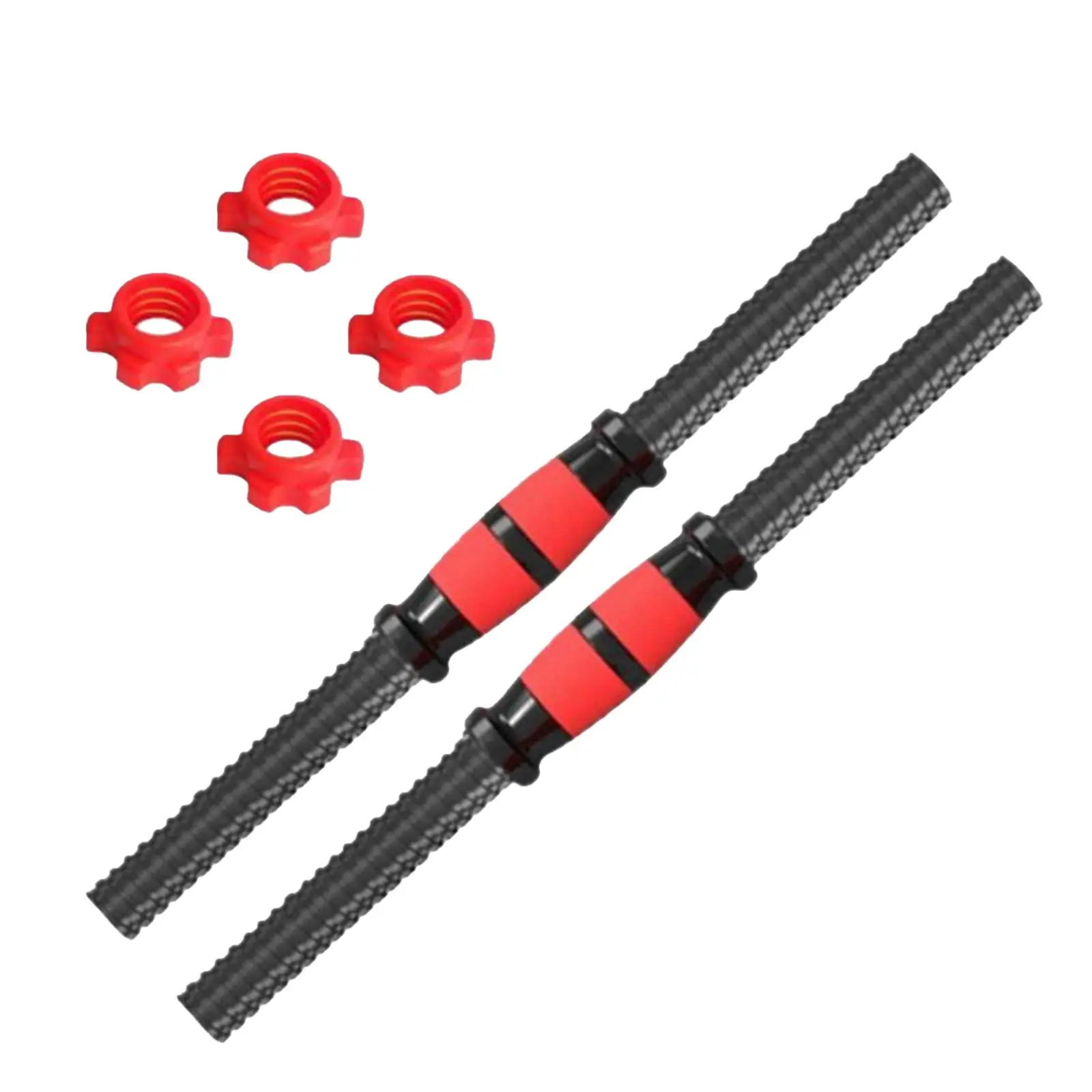 2x Dumbbell Weights Set with 4 Nuts Barbell Bar for Strength Training 2x Dumbbell Weights Set with 4 Nuts Barbell Bar for Strength Training