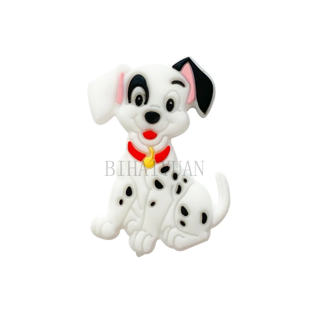 

10pcs 101 Dalmatians dog Teether Jewelry Beads Food Grade Silicone Beads For pen Pacifier Chain