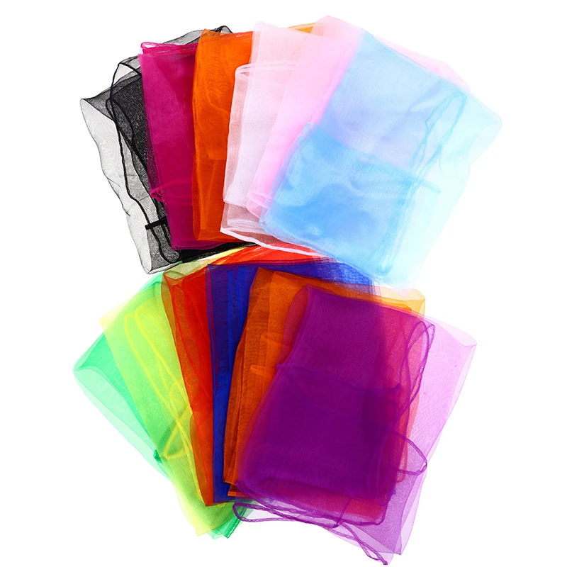 6pcsColored Sensory scarves rainbow Gauze baby juggling dance gymnastics ballet 2