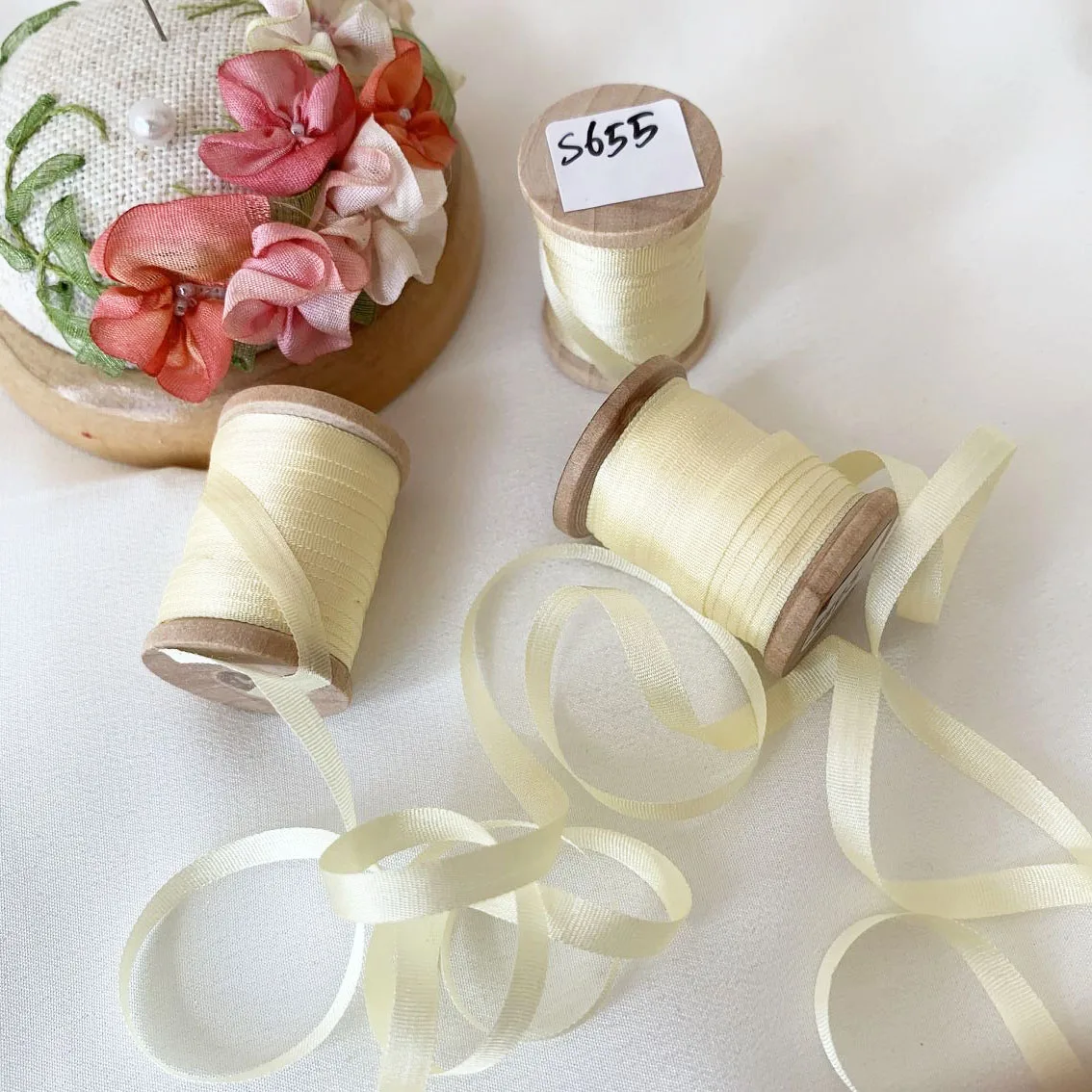 44Colours 4mm Pure Silk Satin Ribbon Hand Dyed For Sewing Embroidery Needlework Handcraft Christmas Decor satin ribbons ribbon decoration ribbon supplies sewing ribbon
