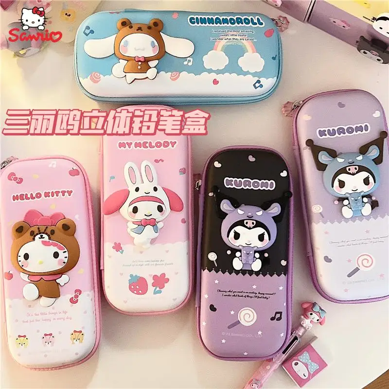 

Cartoon Sanrios Stationery Hello Kitty Cinnamoroll Kuromi My Melody Kawaii Cute Students Pencil Case 3D Stationery Box Kids Gift