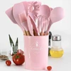 Best 9 Colors Kitchen Cooking Utensils Set Silicone Wooden Handle Spoon Turner Whisk With Utensils Holder Storage 12pcs Cookware 2