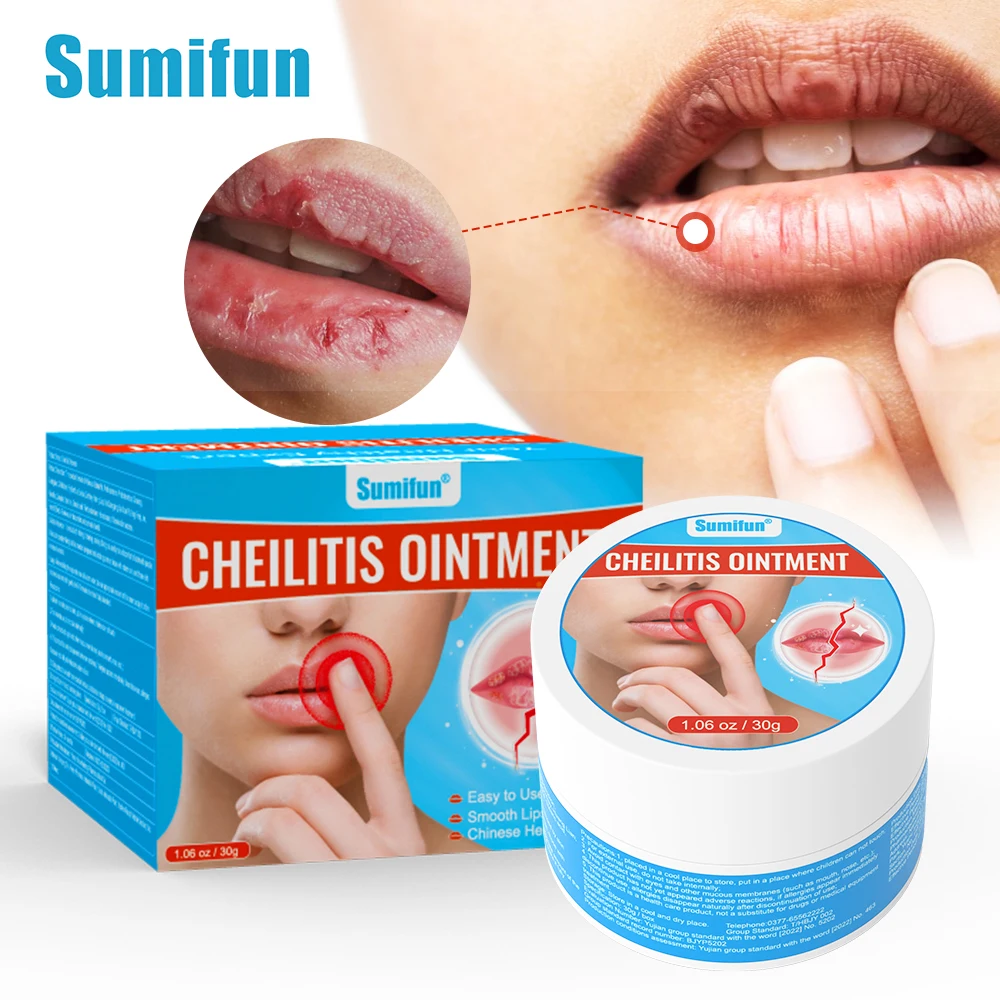 

1/3Pcs Sumifun Cheilitis Cream Labial Herpes Antibacterial Ointment Chapped Lips Wrinkles Inflammation Rehydration Health Care