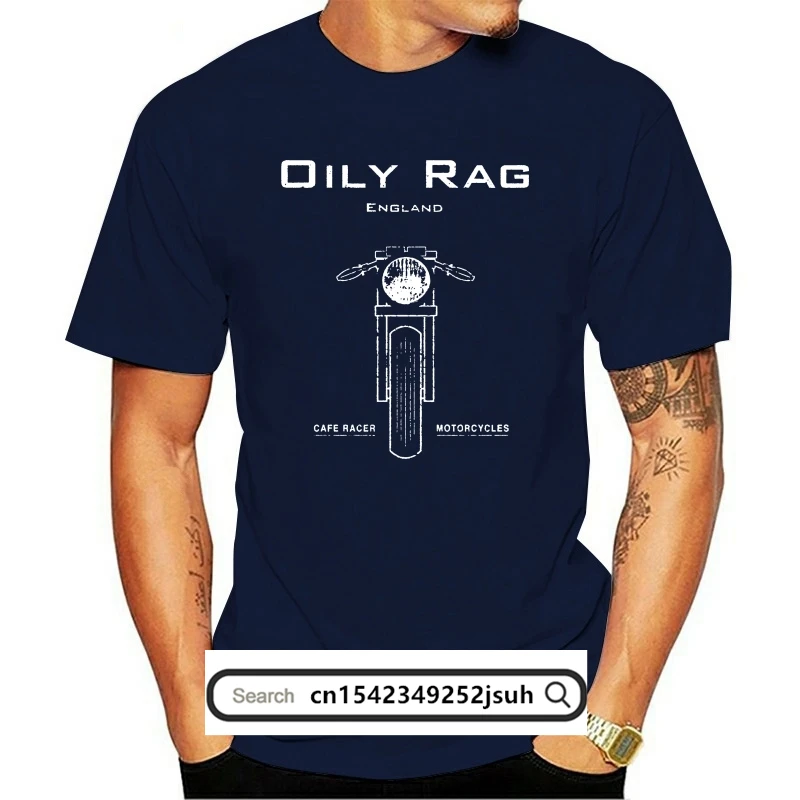 

Vestuário de pano oleoso premium cafe racer motociclista t camisa dos homens