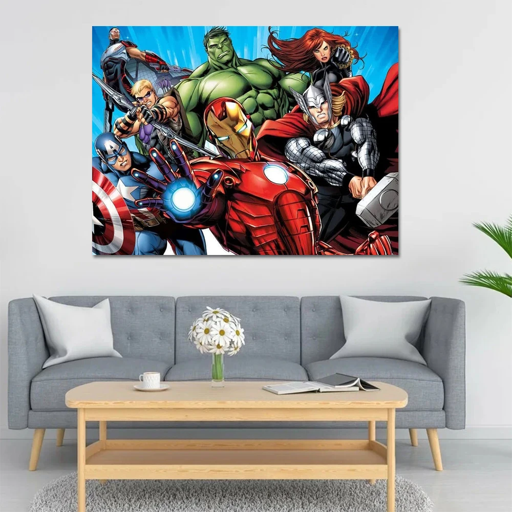 No.277フレーム付きキャンバスアート　アベンジャーズ　アイアンマン 大人のための数字、アイアンマンカラー、スーパーヒーローの絵