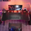 47 inch Gaming Desk with LED Lights for Home Office, Black 2