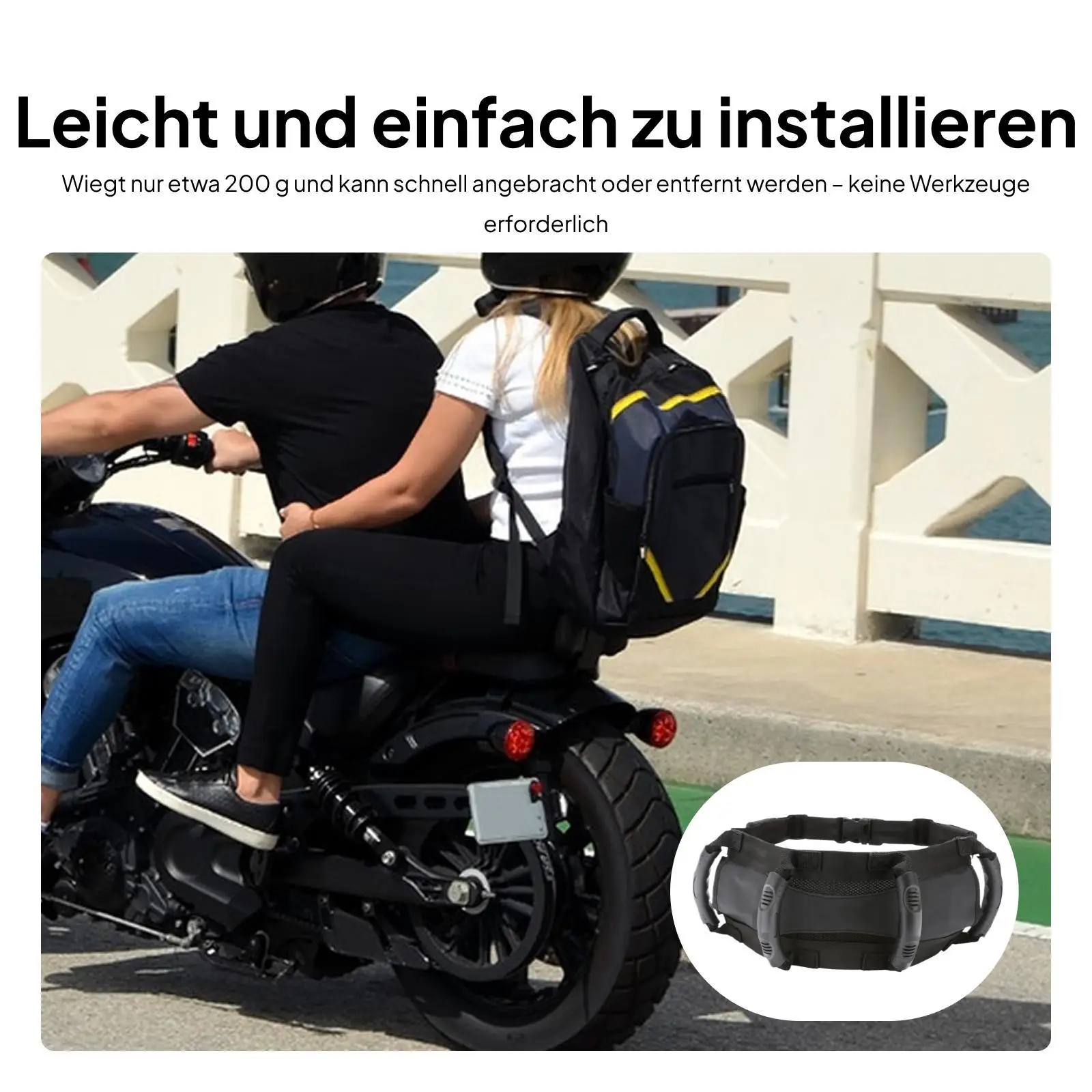 일반 오토바이 시트 스트랩 전문 액세서리 블랙 오토바이 승객 그립 손잡이 스노모빌 오토바이용