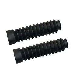 Motorcycle Front Fork Rubber Shock Protector Gaiters - Universal Fit (Black)