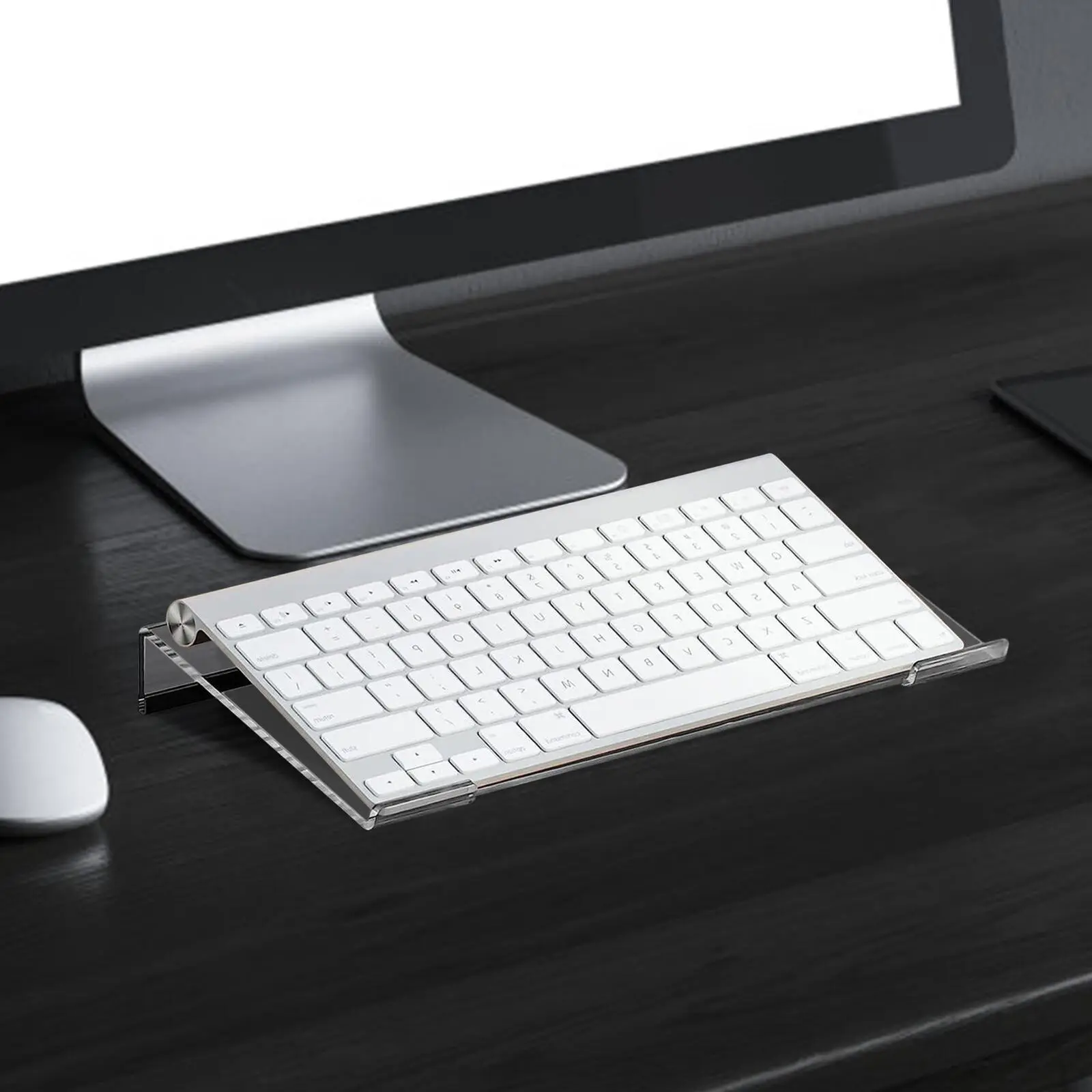Computer Keyboard Holder Transparent Acrylic Tilted Keyboard Stand Non-slip Desk Holder For Home Office Desk 1pcs computer keyboard holder