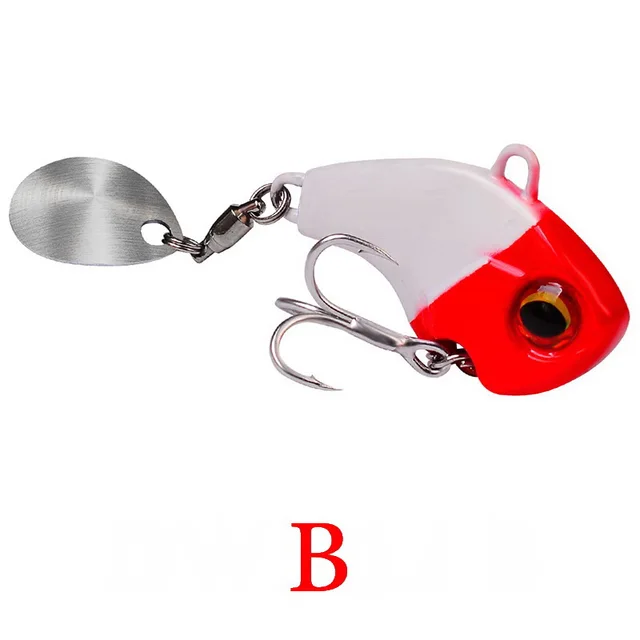 Fishing Lures Wobble Rotating Metal Vib Vibration Bait For Winter Fishing Treble Hook Artificial Hard Baits Spinner Spoon Lure B