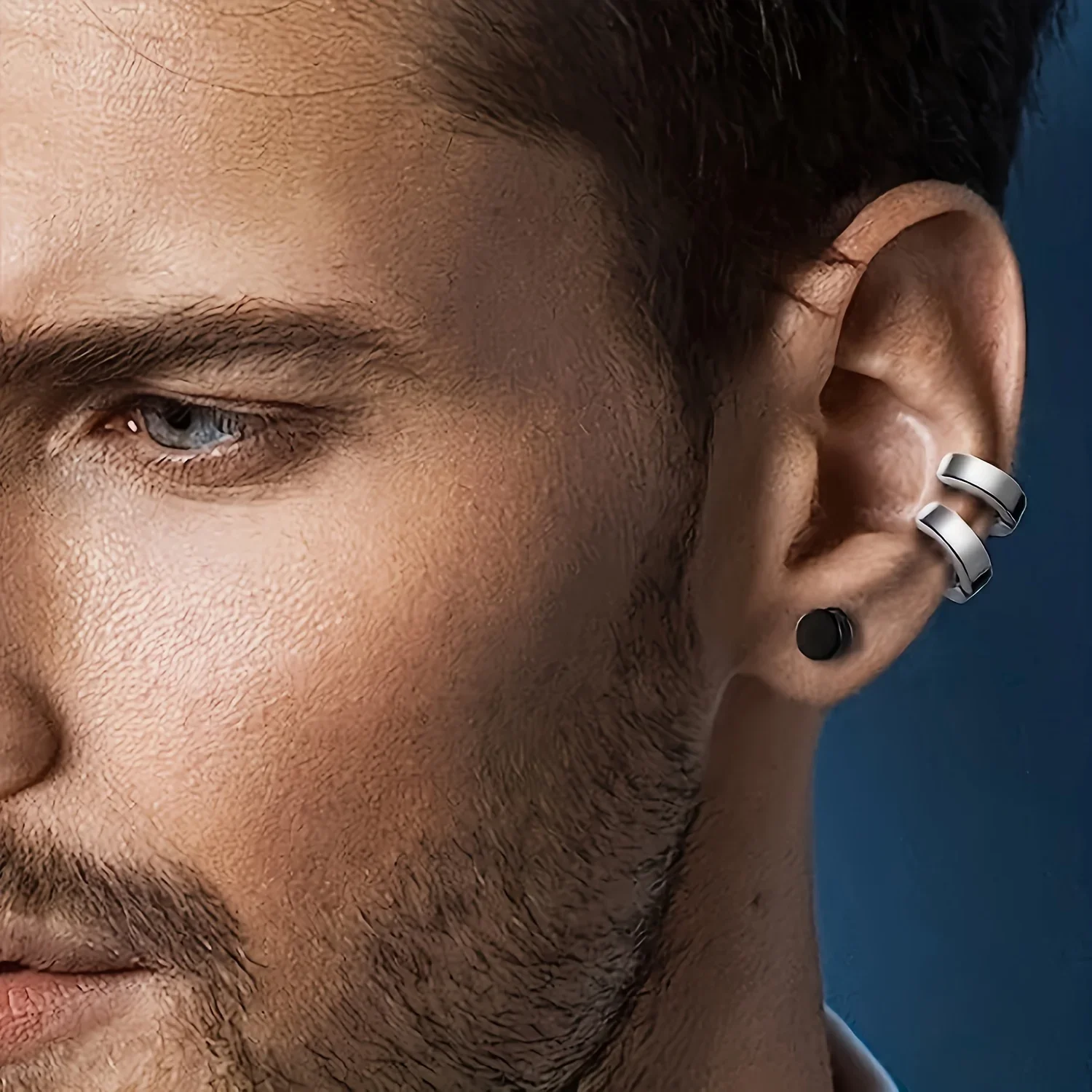 2pcs Punk Mens Strong Magnet Magnetic Ear Stud Set Non Piercing Earrings Fake Cross Earrings Gift for Boyfriend Lover Jewelry Stud Earrings Ear Clip Earrings Clip Earrings Ear Clip Ear Accessories Magnetic Earrings