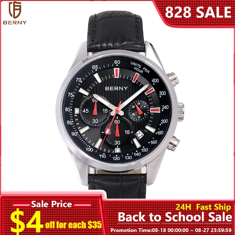 BernyQuartzMensWatchDrivingSpeedometerWatchesCarDashboardDial