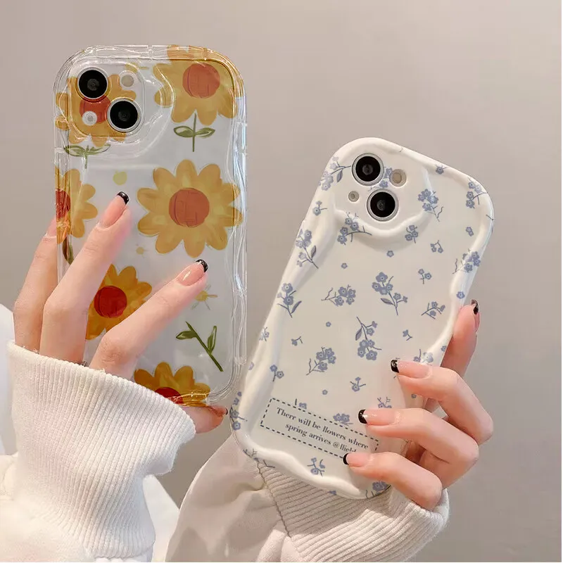 Yellow Floral Wave Phone Case