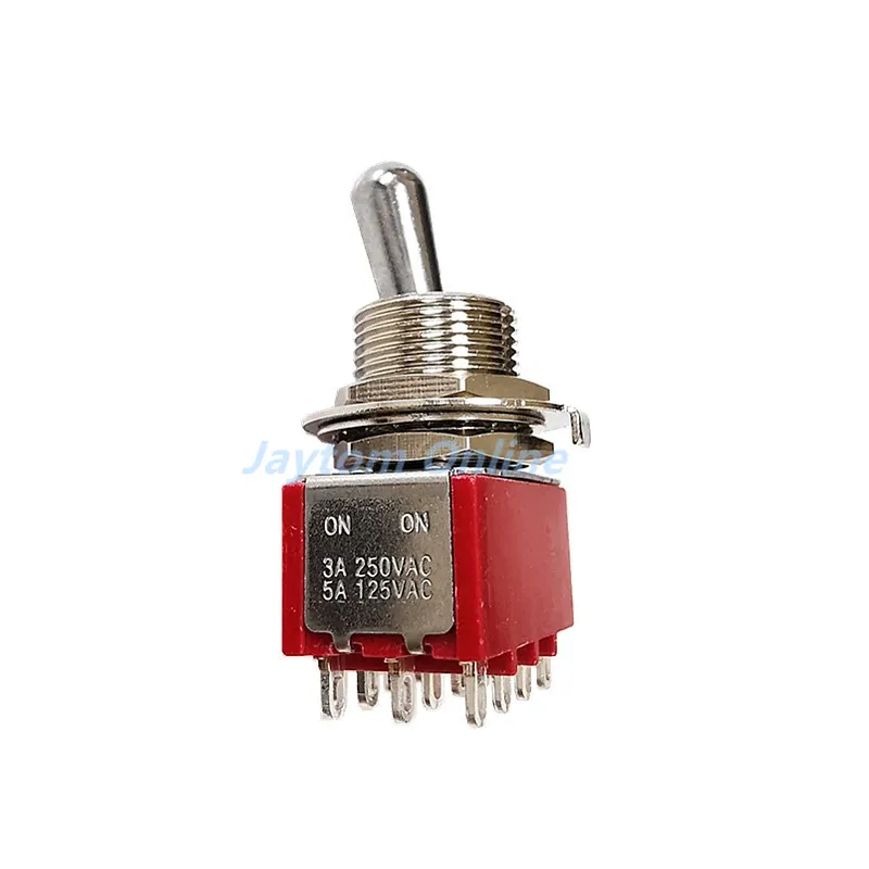 1pc T80-T 12MM Toggle Switch 4PDT 12 Pins 2 3 Positions ON OFF ON 3A/250V 5A/125VAC M12 Thread Diameter Panel Mount