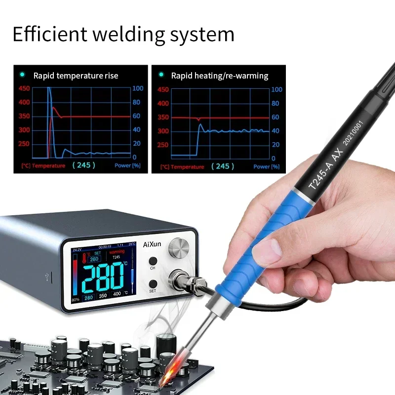 Aixun 200W T3A Smart Soldering Station Supports T12/T245 Handle for Motherboard PCB BGA Welding Repair Soldering Station Tools 3